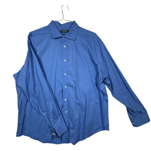 Ralph Lauren Mens Dress Shirt Regular Fit Button Up Blue White Size 2XL 18 26/37